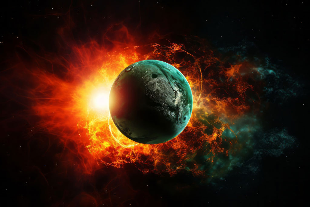 Solar eclipse 2024 occurs behind the Earth.